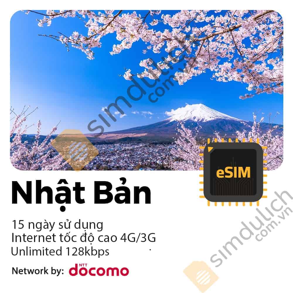 eSIM Du Lịch Nhật Bản 15 Ngày 10GB tới 15GB Data