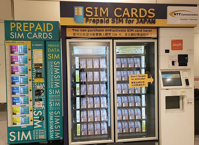 Máy bán thẻ sim tự động tại Nhật Bản