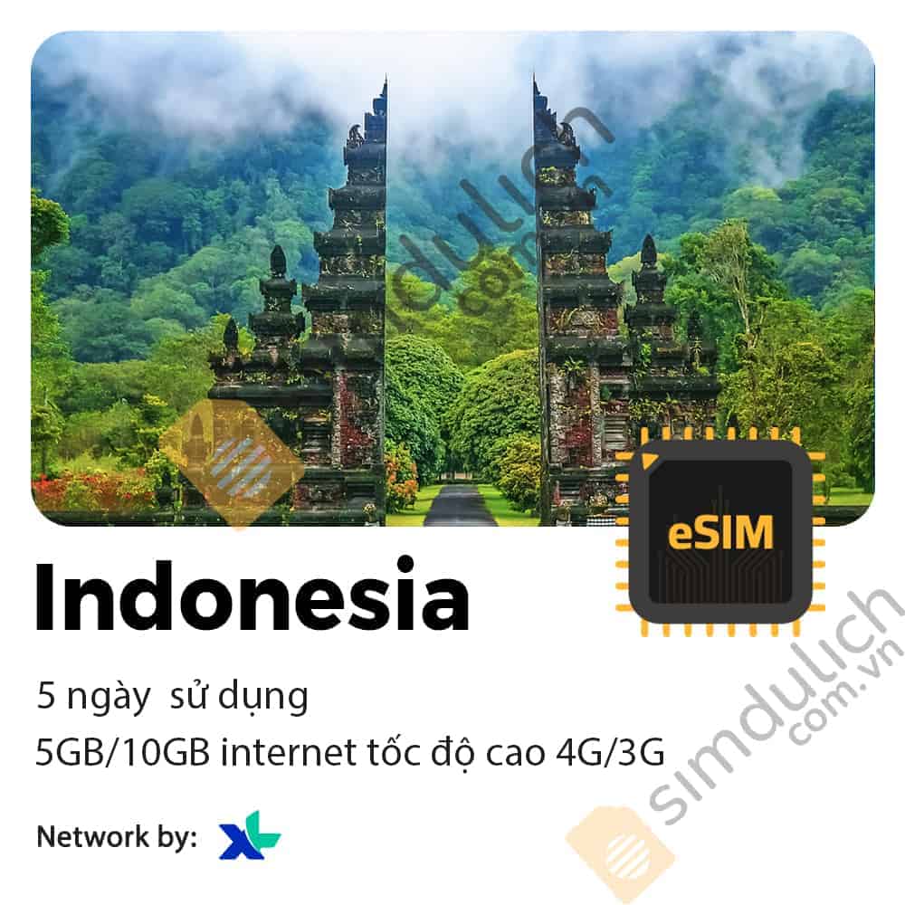 eSIM Du Lịch Indonesia 5 Ngày 5GB/ 10GB Data Tốc Độ Cao