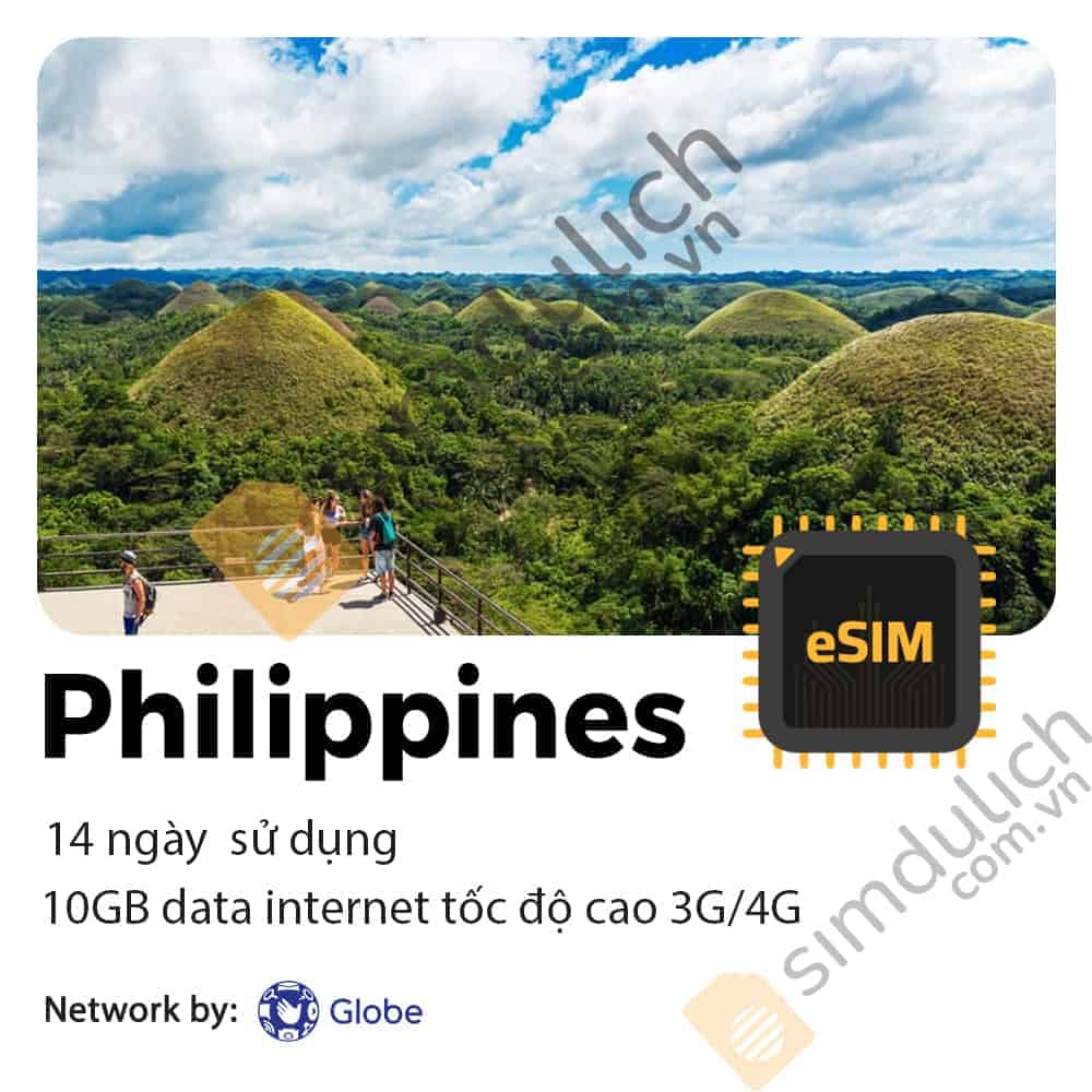 eSIM Du Lịch Philippines 14 Ngày 10GB Data Tốc Độ Cao