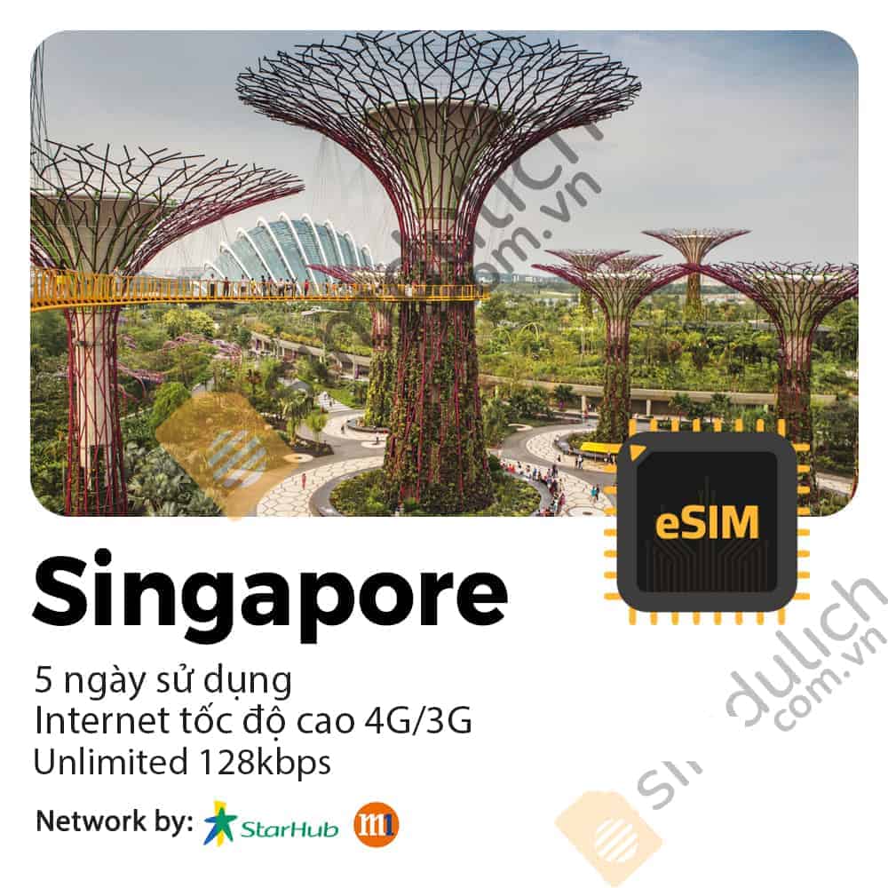eSIM Du Lịch Singapore 5 ngày 5GB – 15GB Data