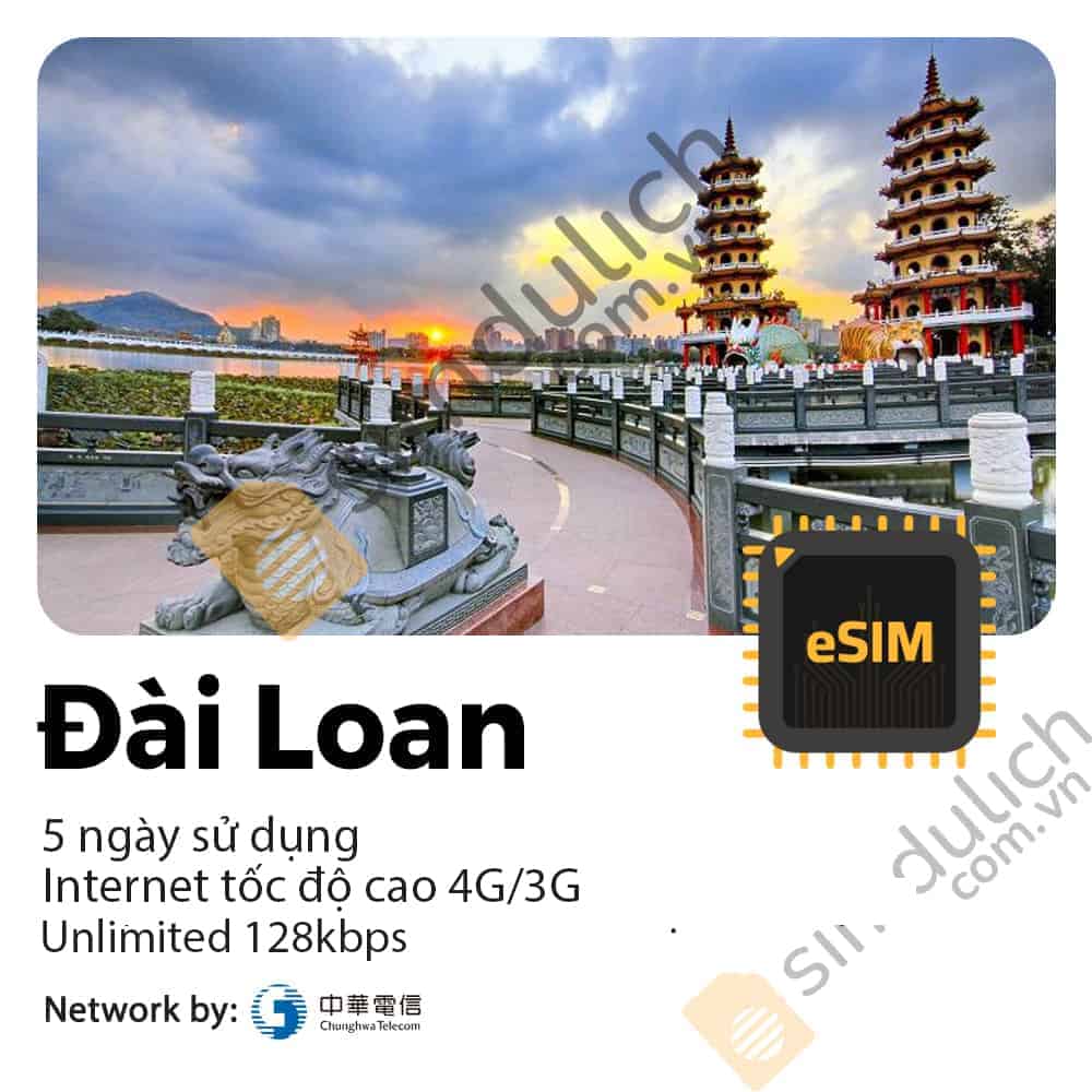 eSIM Du Lịch Đài Loan 5 Ngày 5GB tới 20GB Data