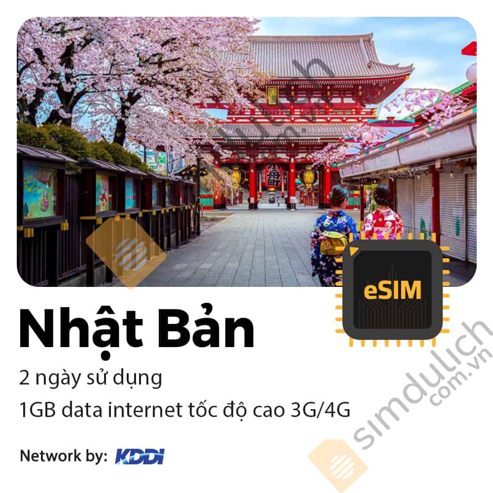 eSIM Du Lịch Nhật Bản 2 Ngày 1GB Data - Gói Dùng thử