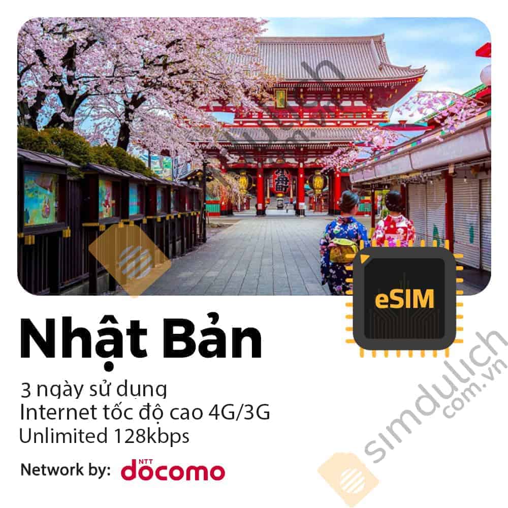 eSIM Du Lịch Nhật Bản 3 Ngày 3 Ngày 1GB tới 5GB Data