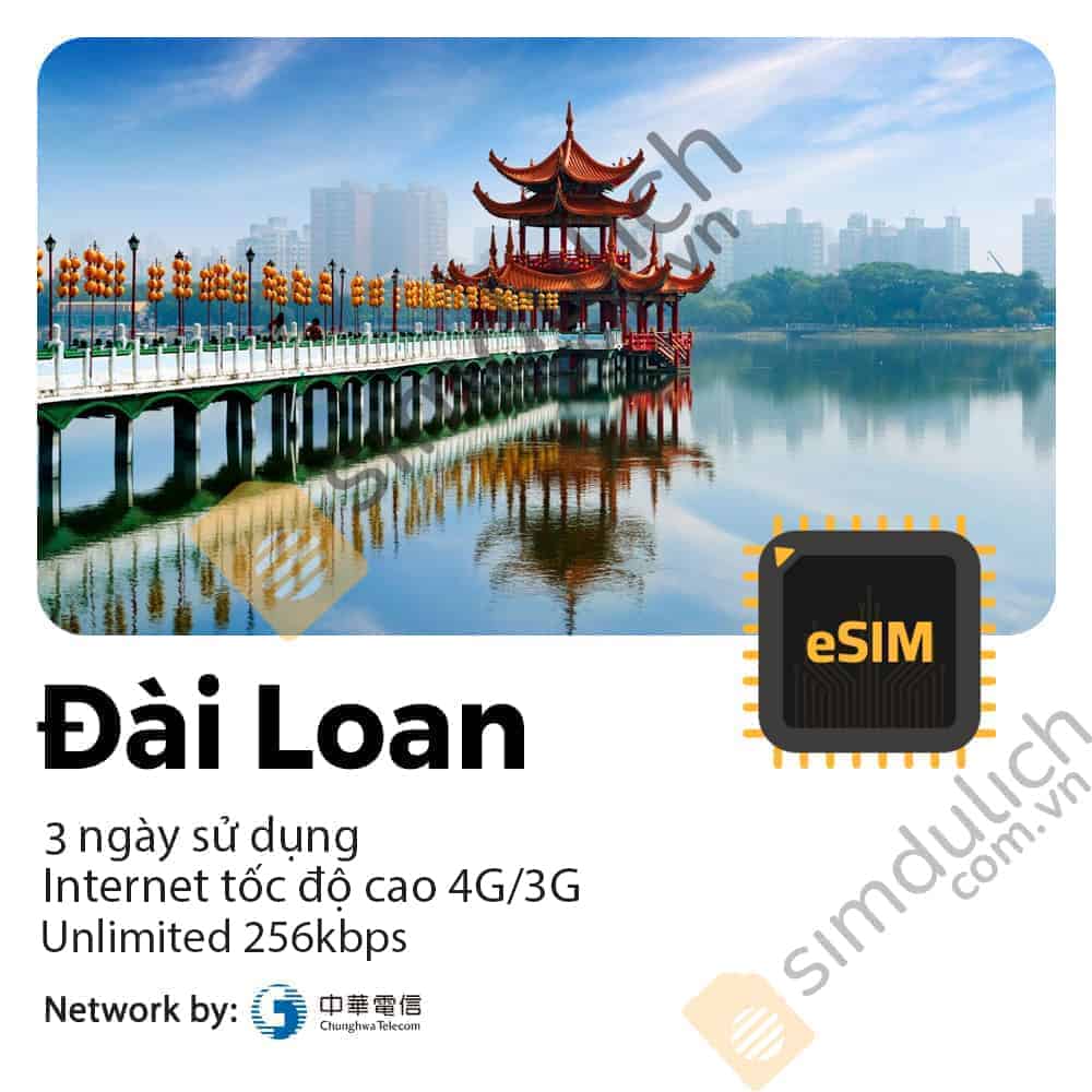 eSIM du lịch Đài Loan 3 Ngày 3GB tới 5GB Data