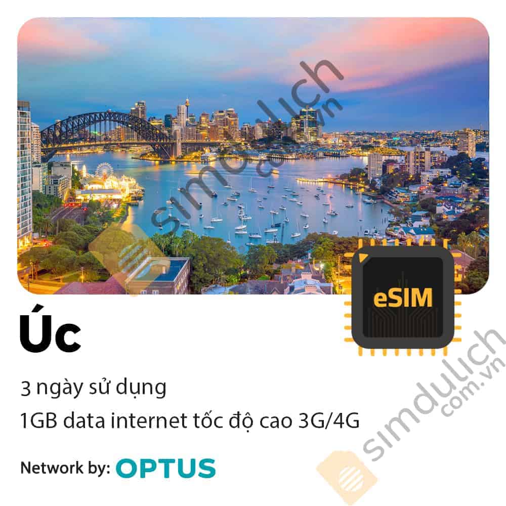 eSIM Du Lịch Úc 3 ngày 1GB Data - gói dùng thử
