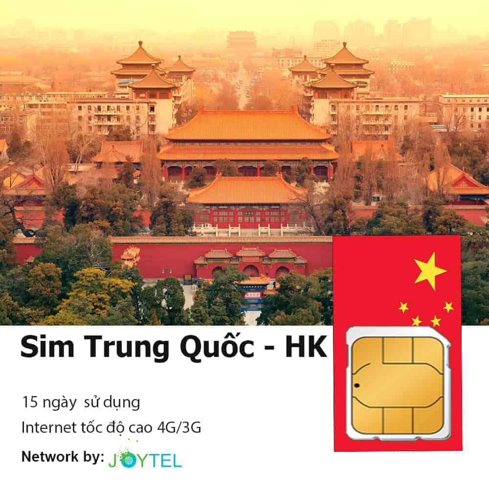 Sim du lịch Trung Quốc 15 ngày 9GB - 10GB data