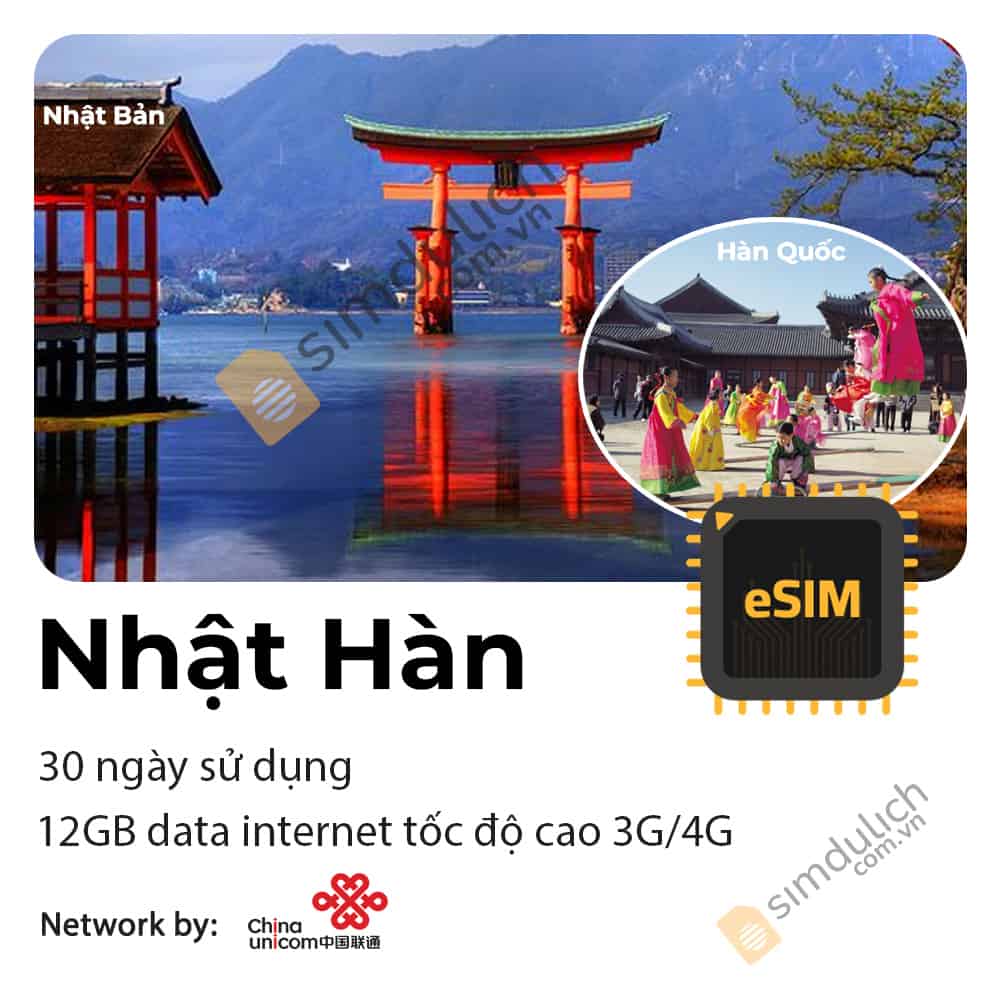 eSIM 4G Nhật Hàn 8 Ngày 6GB