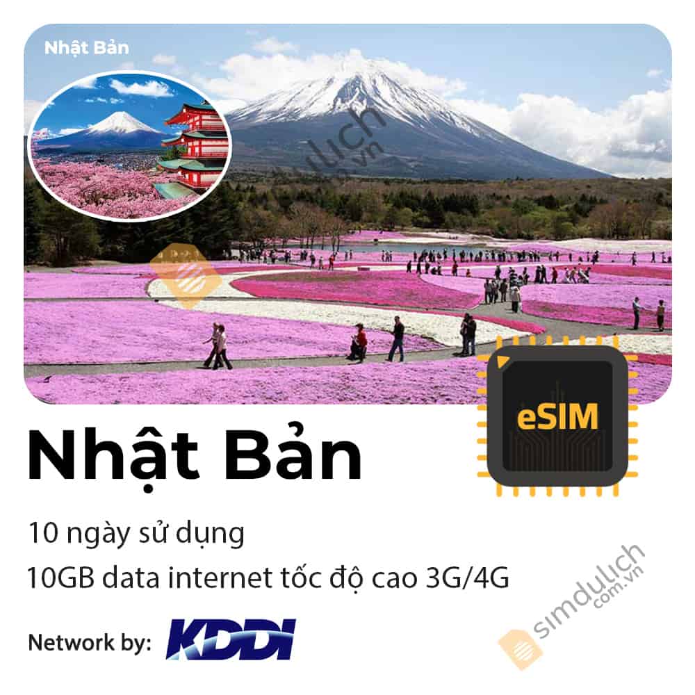 eSIM Du Lịch Nhật Bản 10 Ngày 10GB 