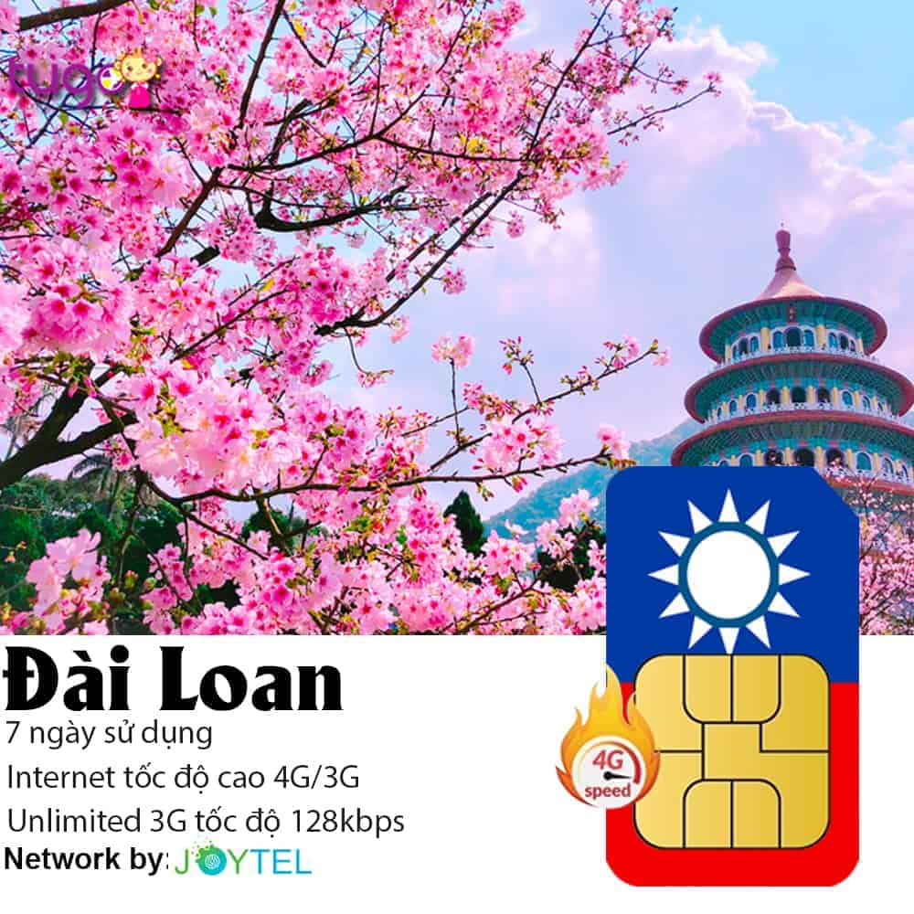 Sim du lịch Đài Loan 7 ngày 7GB - 21GB Data