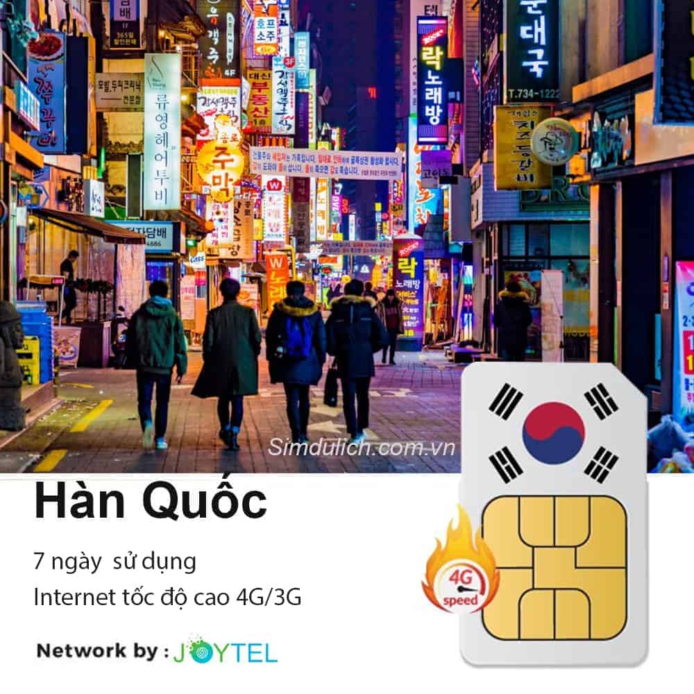 Sim du lịch Hàn Quốc 7 ngày 7GB - 14GB Data