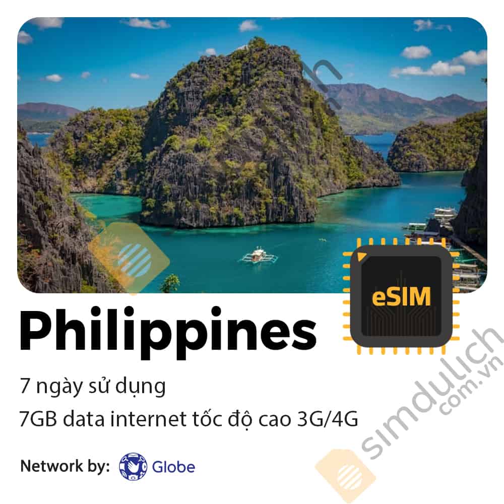 eSIM Du Lịch Philippines 7 Ngày 7GB Data Tốc Độ Cao