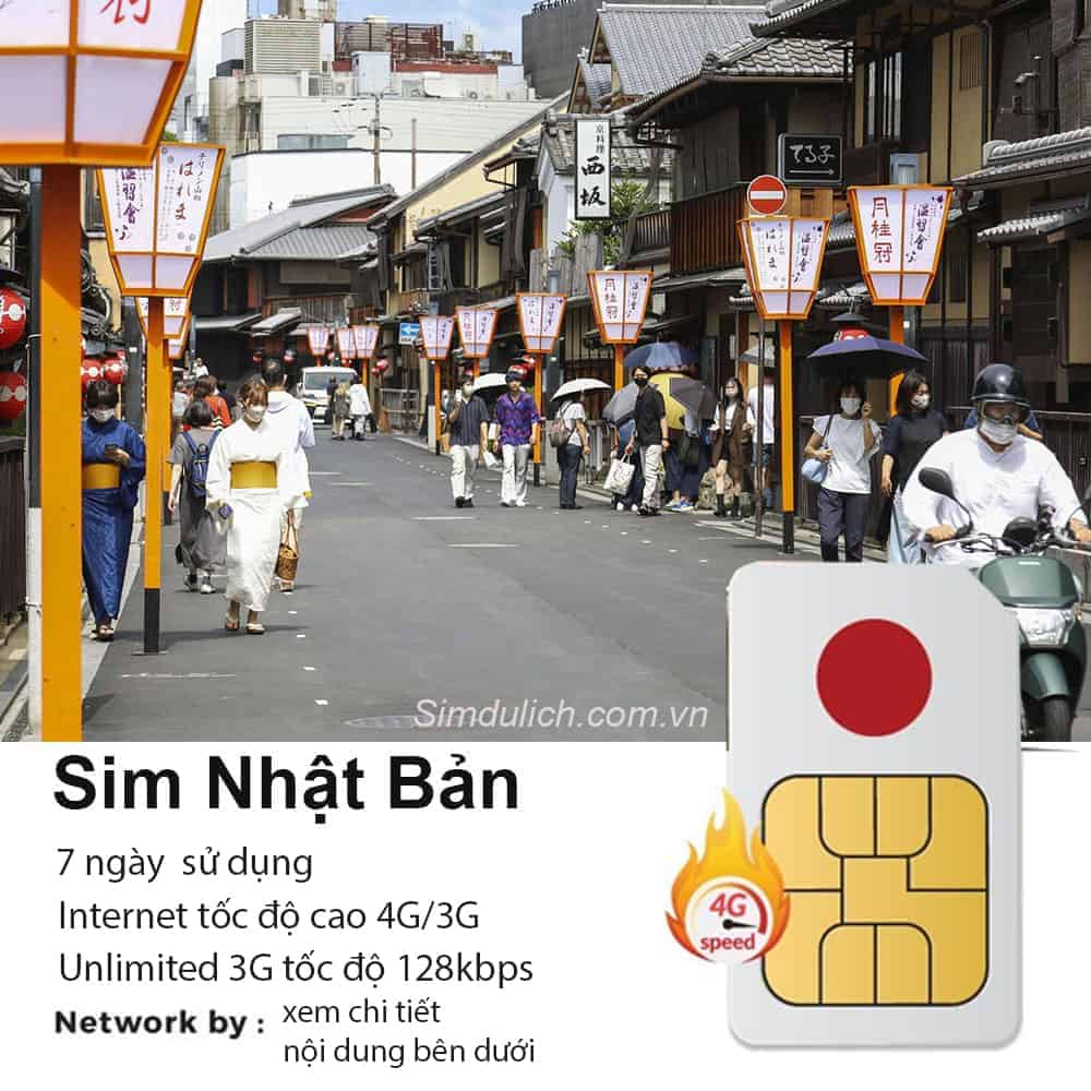 Sim du lịch Nhật Bản 7 ngày 7GB - 21GB Data