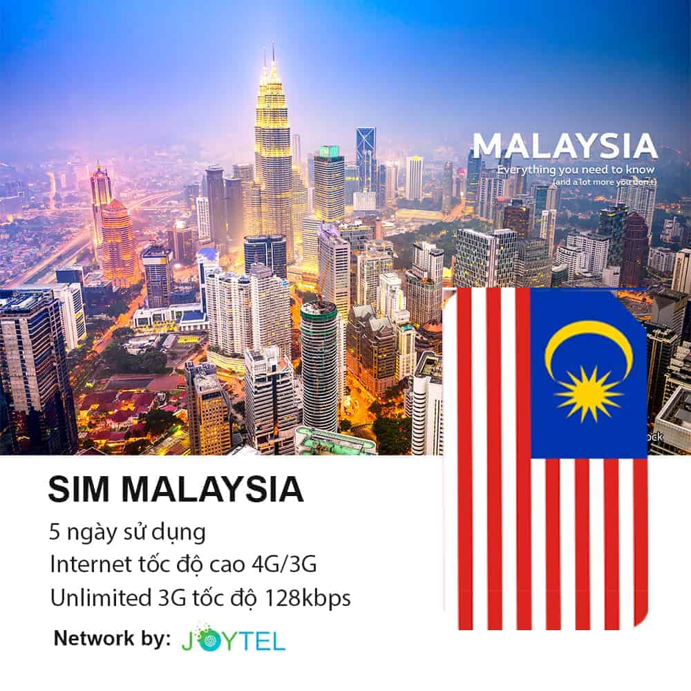 Sim Du Lịch Malaysia 5 Ngày 5GB/ 10GB/ 15GB Data