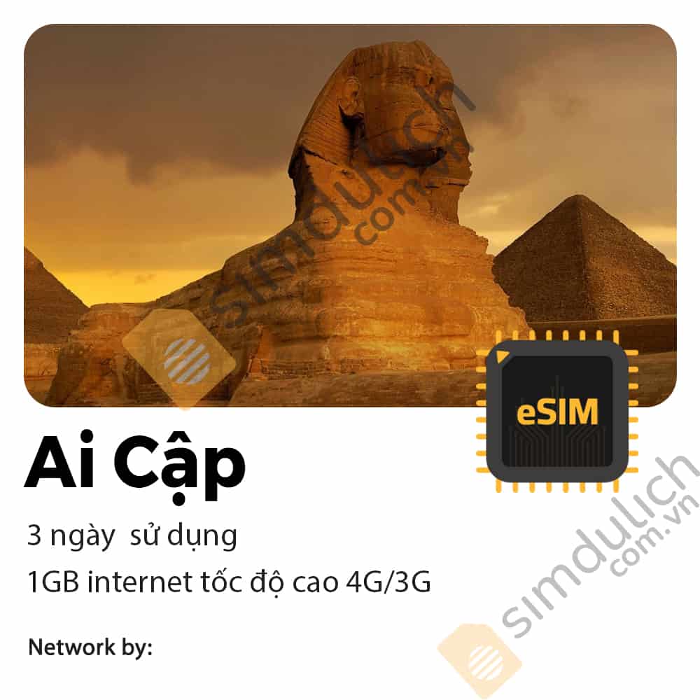 eSIM du lịch Ai Cập 3 ngày 1GB Data