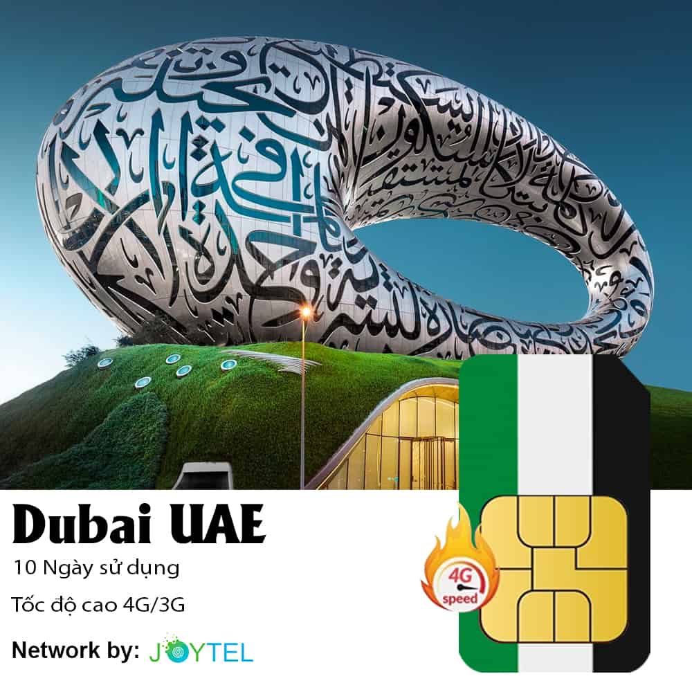 Sim du lịch Dubai UAE 10 ngày 3GB Data