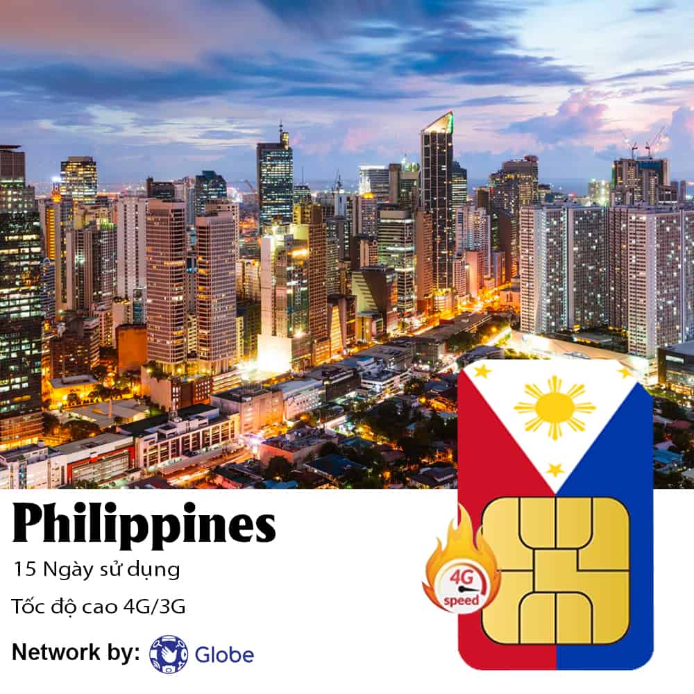 Sim du lịch Philippines 15 ngày 10GB Data