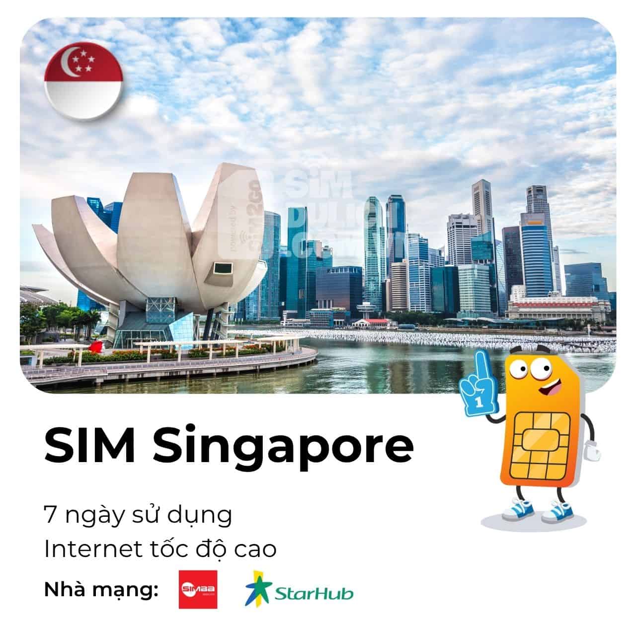 SIM du lịch Singapore 7 ngày 5GB – 21GB data