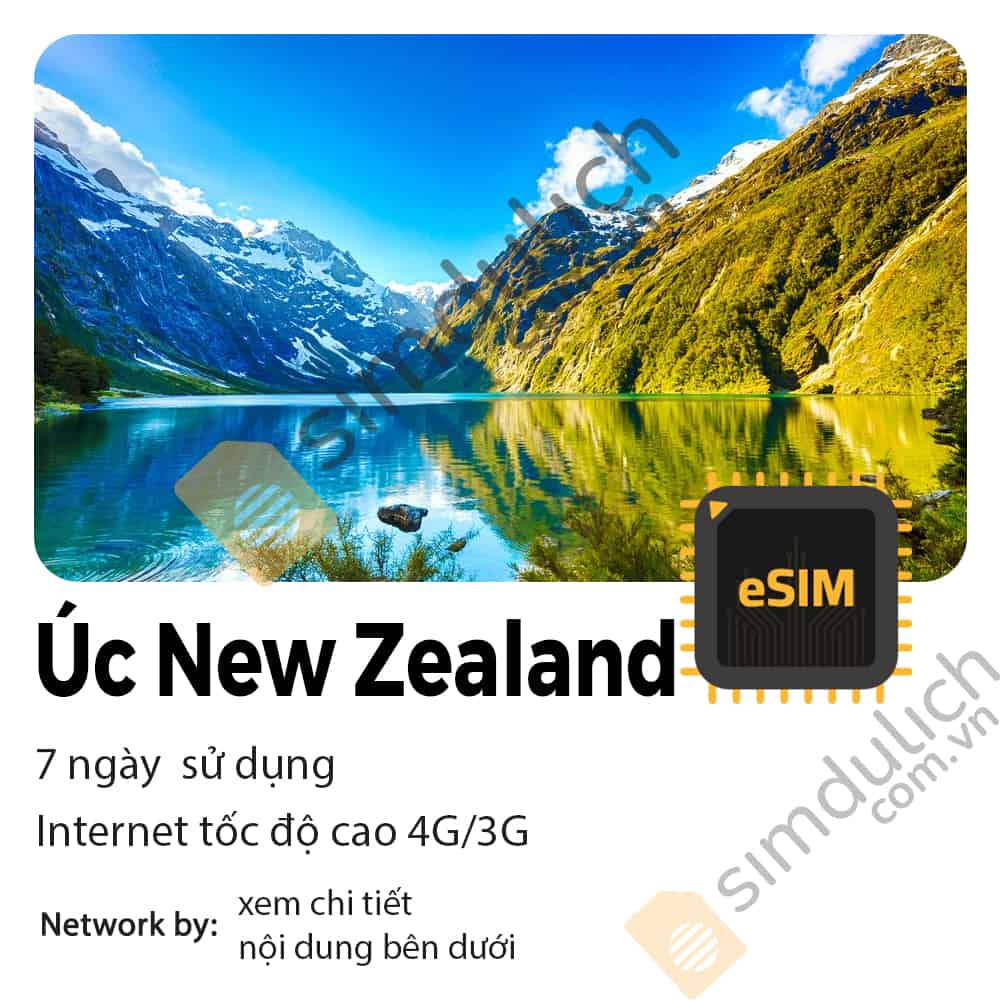 eSIM Du Lịch Úc New Zealand 7 Ngày 5GB tới 20GB Data