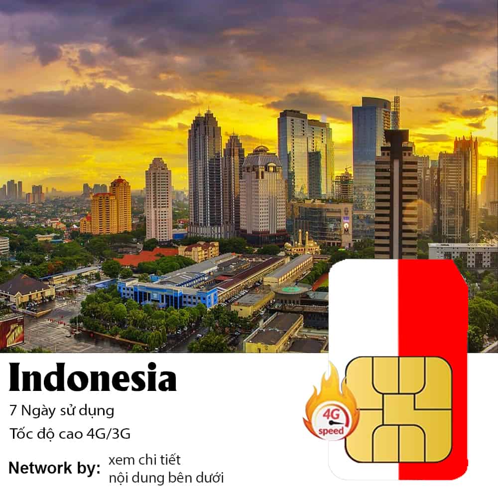 Sim Du Lịch Indonesia 7 Ngày 10GB/20GB Data