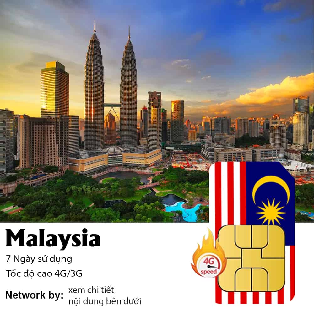 Sim Du Lịch Malaysia 7 Ngày 10GB/20GB Data