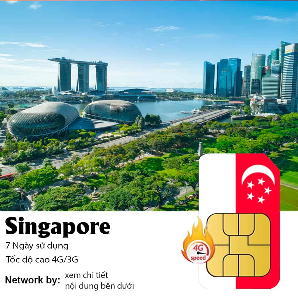 Sim Du Lịch Singapore 7 Ngày 10GB/20GB Data