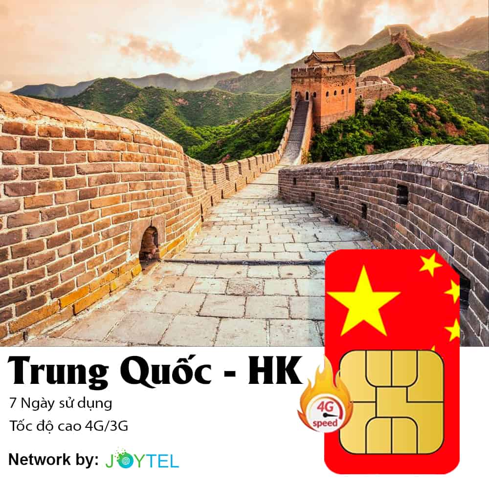 Sim du lịch Trung Quốc 7 ngày 7GB tới 21GB data