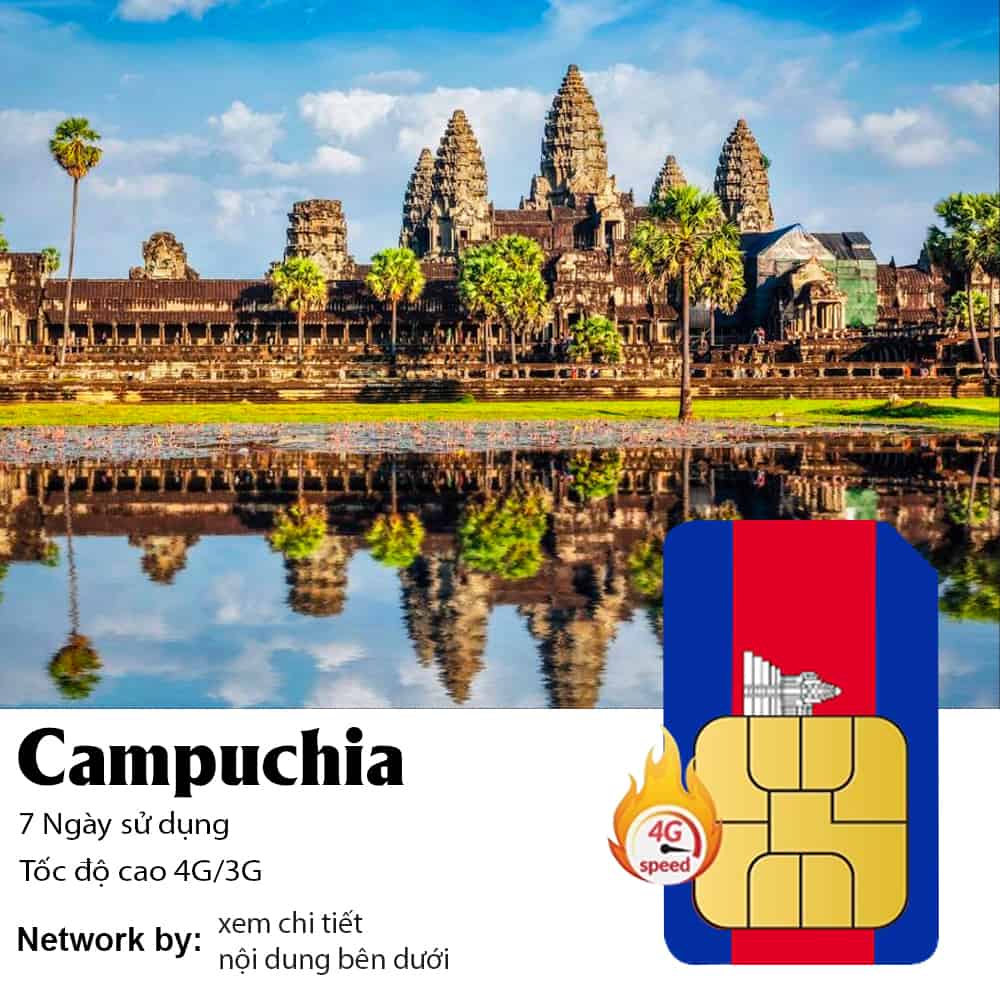 Sim Du Lịch Campuchia 7 Ngày 10GB/20GB Data