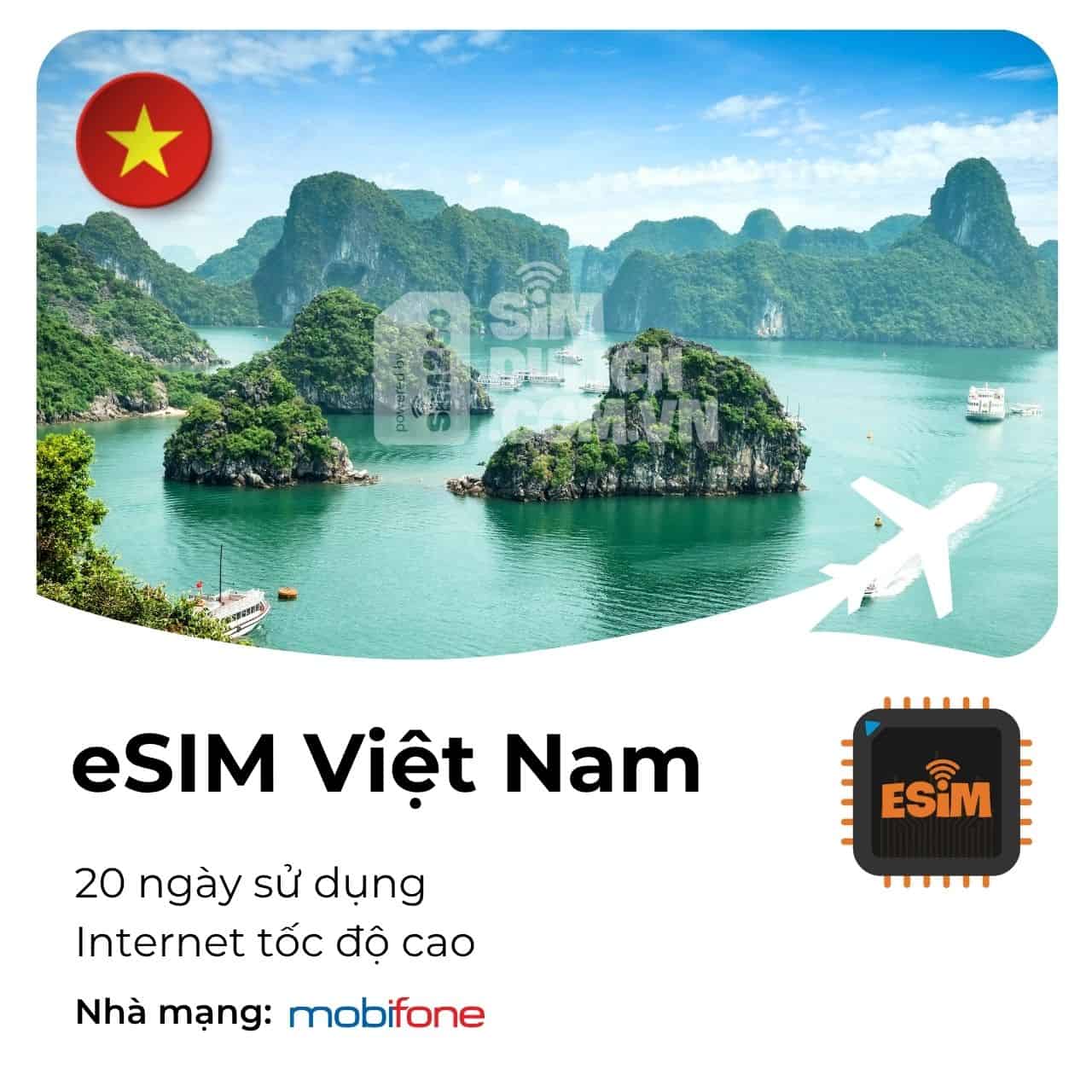 eSIM du lịch Việt Nam 20 ngày 80GB data + thoại